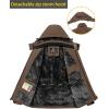 imageTACVASEN Mens Winter Ski Jacket Waterproof Snow Coats Snowboard Fleece Lining Jacket Warm Parka with HoodedBrown