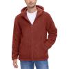 imageTACVASEN Mens Fuzzy Sherpa Jacket Fleece Lined Zip Up Hoodies Winter Thermal Work Casual Warm Jackets Plain CoatsOrange Red