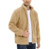 imageTACVASEN Mens Winter Jacket Soft Polar Fuzzy Sherpa Coat Casual Thermal Sweatshirts Full Zip Fleece Jacket With PocketApricot Yellow
