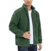 imageTACVASEN Mens Winter Jacket Soft Polar Fuzzy Sherpa Coat Casual Thermal Sweatshirts Full Zip Fleece Jacket With PocketArmy Green