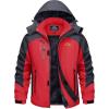 imageTACVASEN Winter Jacket Mens WaterResistant Fleece Jacket Snow Ski Jacket Military Tactical Jacket Coat Parka Hood RaincoatRed