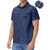 imageTACVASEN Mens Breathable Quick Dry Solid Convertible Long Sleeve Shirt Fishing Hiking SafariBlue