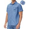 imageTACVASEN Mens Breathable Quick Dry Solid Convertible Long Sleeve Shirt Fishing Hiking SafariSky Blue