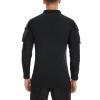 imageTACVASEN Mens Tactical Military Shirt 14 Zip Long Sleeve Combat Shirt with Pockets Lightweight Army Training PaintballBlack