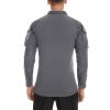 imageTACVASEN Mens Tactical Military Shirt 14 Zip Long Sleeve Combat Shirt with Pockets Lightweight Army Training PaintballLight Grey