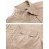 imageTACVASEN Mens Tactical Shirts Long Sleeve Quick Dry Breathable Button Down Fishing Work Safari Hiking Camping HuntingKhaki