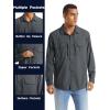 imageTACVASEN Mens Tactical Shirts Quick Dry UV Protection Breathable Long Sleeve Hiking Fishing Button ShirtsDark Grey