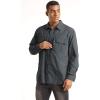 imageTACVASEN Mens Tactical Shirts Quick Dry UV Protection Breathable Long Sleeve Hiking Fishing Button ShirtsDark Grey