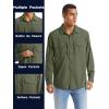 imageTACVASEN Mens Tactical Shirts Quick Dry UV Protection Breathable Long Sleeve Hiking Fishing Button ShirtsGreen