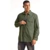 imageTACVASEN Mens Tactical Shirts Quick Dry UV Protection Breathable Long Sleeve Hiking Fishing Button ShirtsGreen