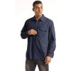 imageTACVASEN Mens Tactical Shirts Quick Dry UV Protection Breathable Long Sleeve Hiking Fishing Button ShirtsNavy