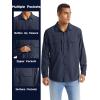 imageTACVASEN Mens Tactical Shirts Quick Dry UV Protection Breathable Long Sleeve Hiking Fishing Button ShirtsNavy