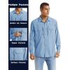 imageTACVASEN Mens Tactical Shirts Quick Dry UV Protection Breathable Long Sleeve Hiking Fishing Button ShirtsSky Blue