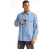 imageTACVASEN Mens Tactical Shirts Quick Dry UV Protection Breathable Long Sleeve Hiking Fishing Button ShirtsSky Blue