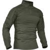 imageTACVASEN Mens Tactical Military 14 Zip Pullover Cotton Long Sleeve Shirt Green XL