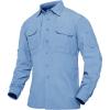imageTACVASEN Mens Tactical Shirts Long Sleeve Quick Dry Breathable Button Down Fishing Work Safari Hiking Camping HuntingSky Blue
