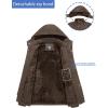 imageTACVASEN Mens Winter Jacket Cotton Military Jackets Fleece Lined Thick Work Coats Warm Cargo Jackets with HoodedA149 Coffee