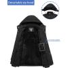imageTACVASEN Mens Winter Jacket Cotton Military Jackets Fleece Lined Thick Work Coats Warm Cargo Jackets with HoodedB148 Black