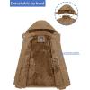 imageTACVASEN Mens Winter Jacket Cotton Military Jackets Fleece Lined Thick Work Coats Warm Cargo Jackets with HoodedB148 Khaki
