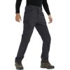 imageTACVASEN Mens Winter Pants 9 Pockets Fleece Snow Hiking Pants WaterResistant Warm Softshell Thick Tactical PantsBlack