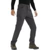 imageTACVASEN Mens Winter Pants 9 Pockets Fleece Snow Hiking Pants WaterResistant Warm Softshell Thick Tactical PantsGray