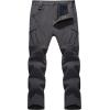 imageTACVASEN Mens Winter Pants 9 Pockets Fleece Snow Hiking Pants WaterResistant Warm Softshell Thick Tactical PantsGray