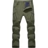 imageTACVASEN Mens Winter Pants 9 Pockets Fleece Snow Hiking Pants WaterResistant Warm Softshell Thick Tactical PantsGreen