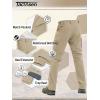 imageTACVASEN Mens Winter Pants 9 Pockets Fleece Snow Hiking Pants WaterResistant Warm Softshell Thick Tactical PantsKhaki