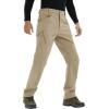 imageTACVASEN Mens Winter Pants 9 Pockets Fleece Snow Hiking Pants WaterResistant Warm Softshell Thick Tactical PantsKhaki