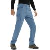 imageTACVASEN Mens Winter Pants 9 Pockets Fleece Snow Hiking Pants WaterResistant Warm Softshell Thick Tactical PantsLight Blue