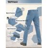 imageTACVASEN Mens Winter Pants 9 Pockets Fleece Snow Hiking Pants WaterResistant Warm Softshell Thick Tactical PantsLight Blue