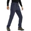 imageTACVASEN Mens Winter Pants 9 Pockets Fleece Snow Hiking Pants WaterResistant Warm Softshell Thick Tactical PantsNavy