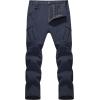imageTACVASEN Mens Winter Pants 9 Pockets Fleece Snow Hiking Pants WaterResistant Warm Softshell Thick Tactical PantsNavy