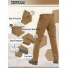 imageTACVASEN Mens Winter Pants 9 Pockets Fleece Snow Hiking Pants WaterResistant Warm Softshell Thick Tactical PantsSand