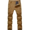 imageTACVASEN Mens Winter Pants 9 Pockets Fleece Snow Hiking Pants WaterResistant Warm Softshell Thick Tactical PantsSand