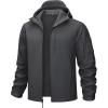 imageTACVASEN Mens Tactical Jacket with Hood Water Resistant Special Ops Military Softshell CoatGrey