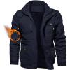 imageTACVASEN Mens Winter Jacket Cotton Military Jackets Fleece Lined Thick Work Coats Warm Cargo Jackets with HoodedB148 Navy