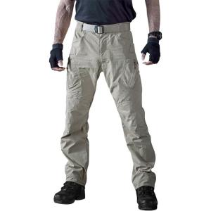 imageTACVASEN Mens Tactical Pants Lightweight 9 Pockets Cargo Hiking Pants Water Resistant Work Pants for Men ConstructionKhaki
