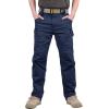 imageTACVASEN Mens Tactical Cargo Pants Cotton 9 Pockets Work Pants Stretch Hiking Pants Lightweight Outdoor Workout PantNavy