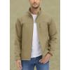 imageTACVASEN Mens Tactical Jackets Softshell Fleece Lined Lightweight Coats with Pockets Water Resistant Outdoor HikingKhaki