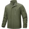 imageTACVASEN Mens Tactical Softshell Jacket Fleece Lined Water Resistant Windbreaker Military Lightweight Coat for HikingGreen