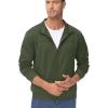 imageTACVASEN Mens Track Jacket Lightweight Full Zip Up Stand Collar Jacket Running Athletic Active Jacket Softshell OuterwearArmy Green
