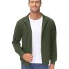 imageTACVASEN Mens Track Jacket Lightweight Full Zip Up Stand Collar Jacket Running Athletic Active Jacket Softshell OuterwearArmy Green
