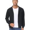 imageTACVASEN Mens Track Jacket Lightweight Full Zip Up Stand Collar Jacket Running Athletic Active Jacket Softshell OuterwearBlack
