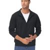 imageTACVASEN Mens Track Jacket Lightweight Full Zip Up Stand Collar Jacket Running Athletic Active Jacket Softshell OuterwearBlack