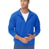 imageTACVASEN Mens Track Jacket Lightweight Full Zip Up Stand Collar Jacket Running Athletic Active Jacket Softshell OuterwearBright Blue