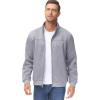 imageTACVASEN Mens Track Jacket Lightweight Full Zip Up Stand Collar Jacket Running Athletic Active Jacket Softshell OuterwearLight Grey