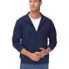 imageTACVASEN Mens Track Jacket Lightweight Full Zip Up Stand Collar Jacket Running Athletic Active Jacket Softshell OuterwearNavy