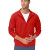 imageTACVASEN Mens Track Jacket Lightweight Full Zip Up Stand Collar Jacket Running Athletic Active Jacket Softshell OuterwearTomato Red