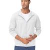 imageTACVASEN Mens Track Jacket Lightweight Full Zip Up Stand Collar Jacket Running Athletic Active Jacket Softshell OuterwearWhite